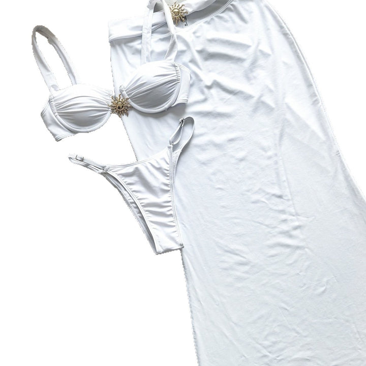 Women's bandeau bikini with high-quality slimming effect and adjustable skirt StylebySassy