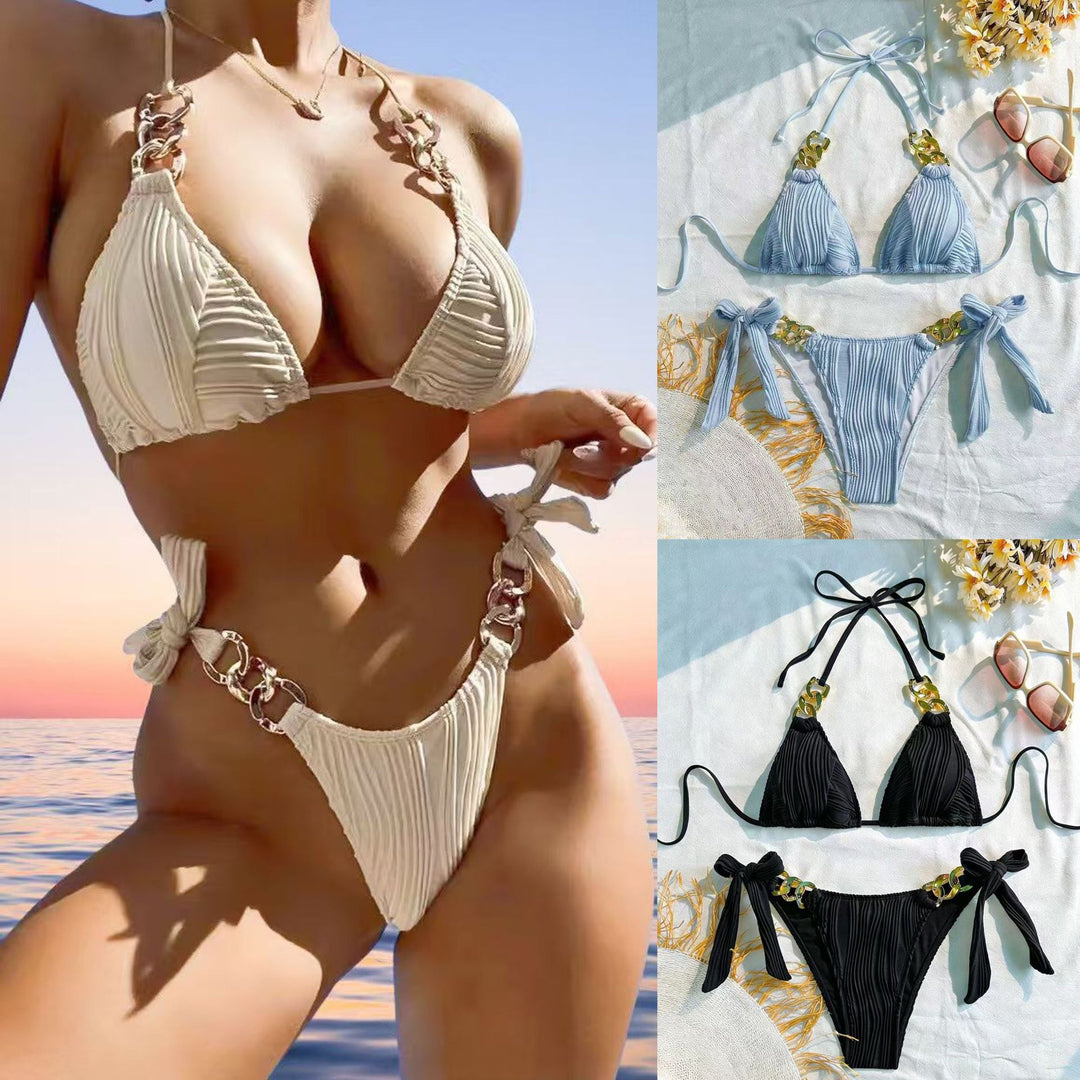 Women's Triangle Bikini with sophisticated chain details StylebySassy