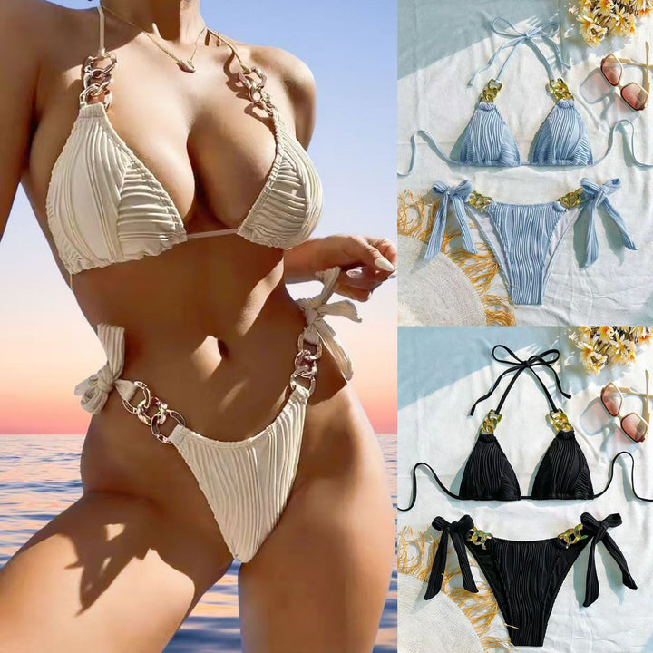 Women's Triangle Bikini with sophisticated chain details StylebySassy