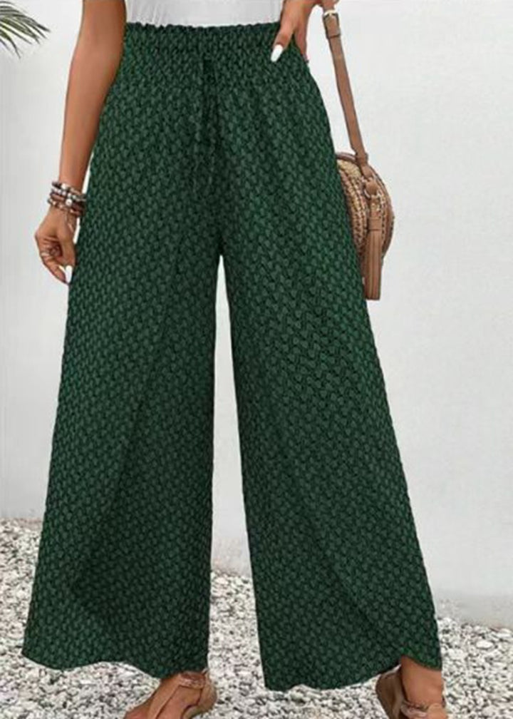 Women's loose summer pants with smocked elastic waistband and palazzo silhouette StylebySassy
