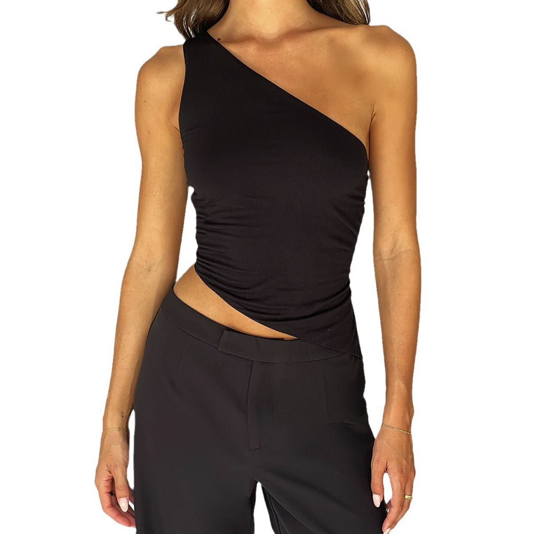 Women's asymmetric top with gathered cut StylebySassy