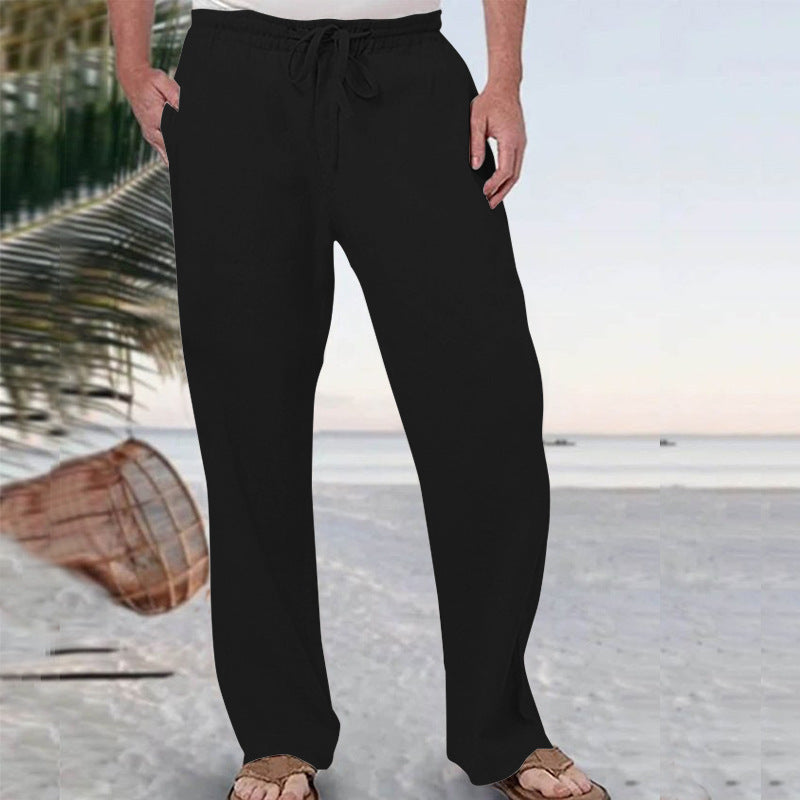 Men's soft lounge pants made of cotton jersey with elastic drawstring waistband and side pockets StylebySassy