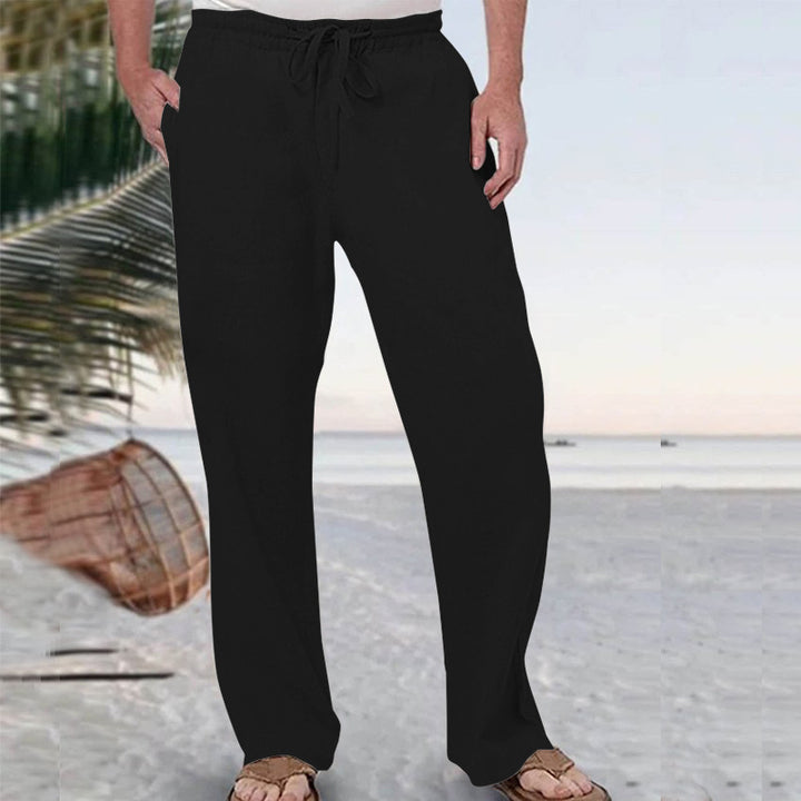 Men's soft lounge pants made of cotton jersey with elastic drawstring waistband and side pockets StylebySassy