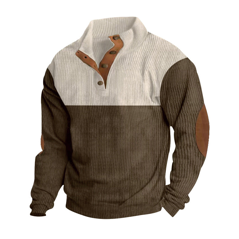 Men's nan Troyer knitted sweater with ribbed structure and elbow patches StylebySassy