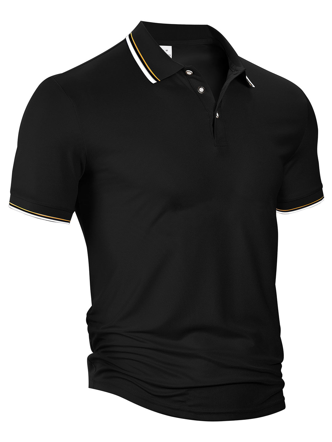 Men's classic polo shirt made of piqué with contrasting stripes at the collar StylebySassy