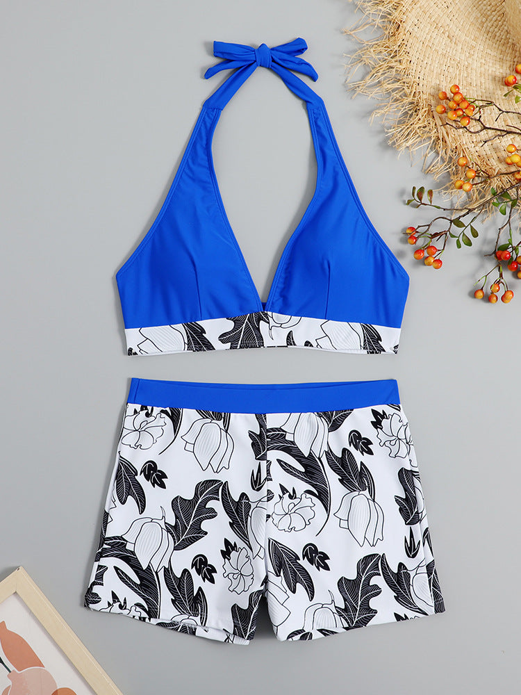 Ladies triangle bikini with floral shorts design StylebySassy