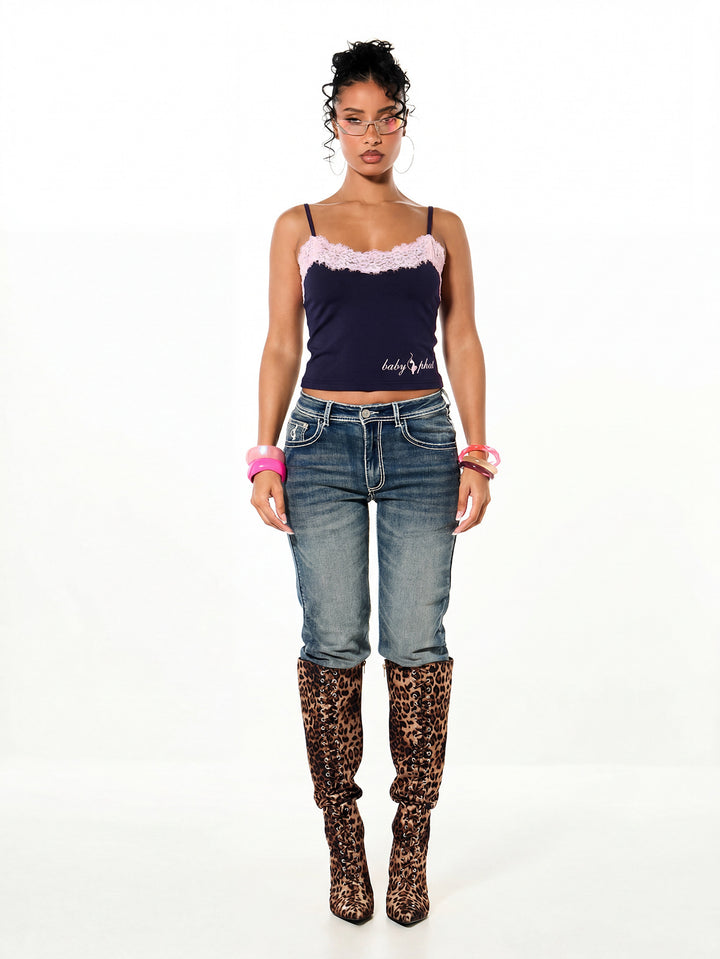 Women's tank top with fine lace StylebySassy