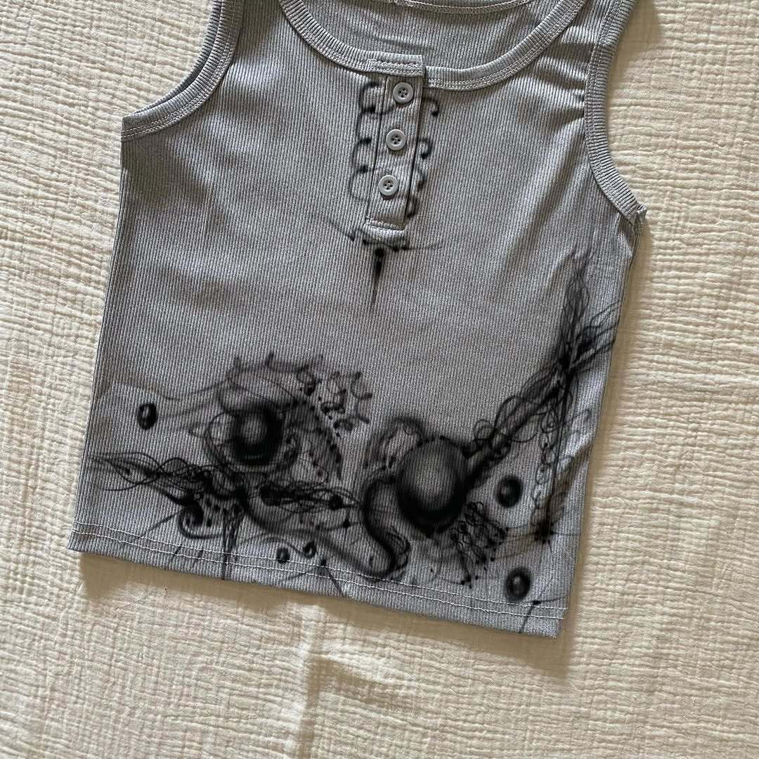 Women’s figure-hugging tank top with creative graphic print StylebySassy