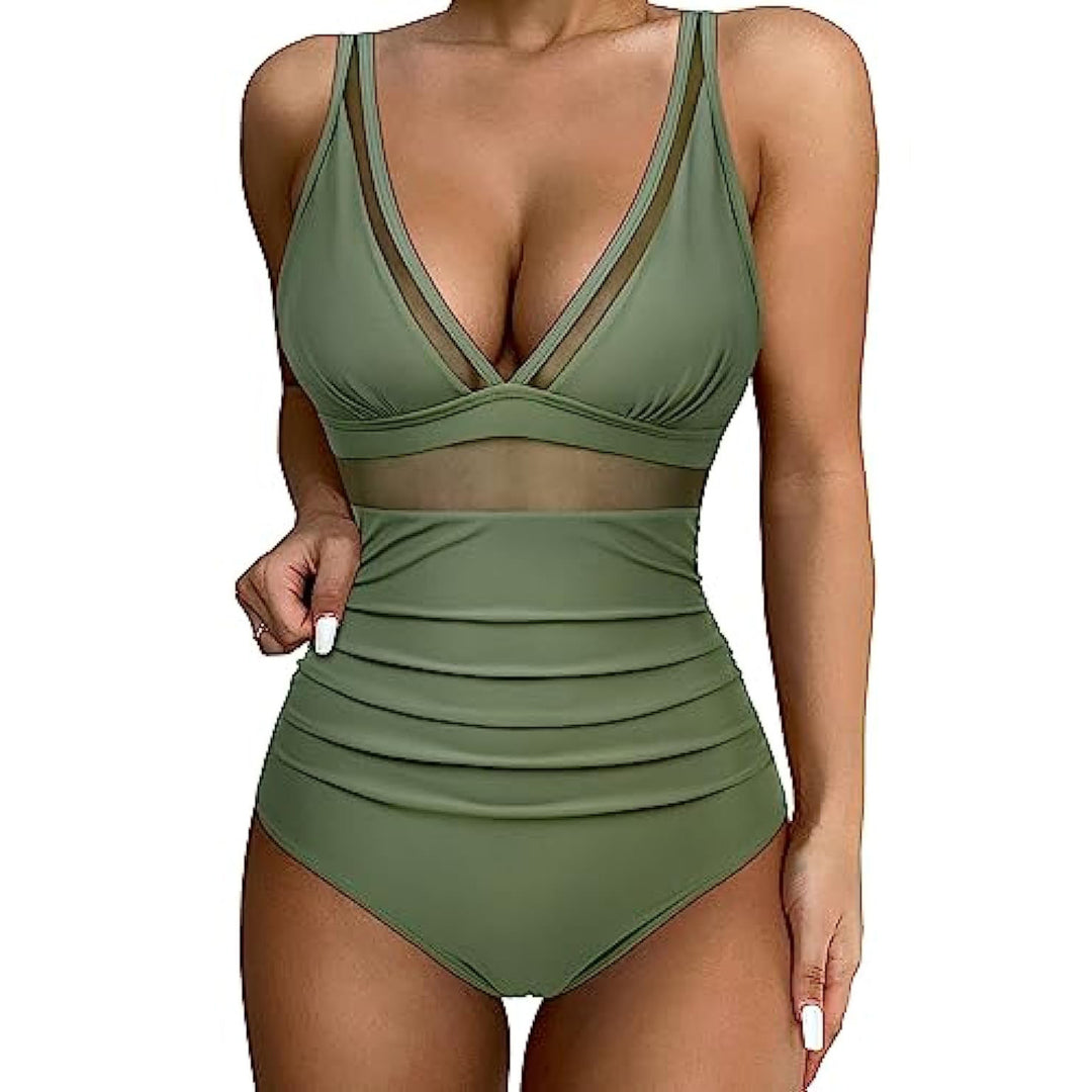 Women High-Cut Swimsuit with Transparent Inserts StylebySassy