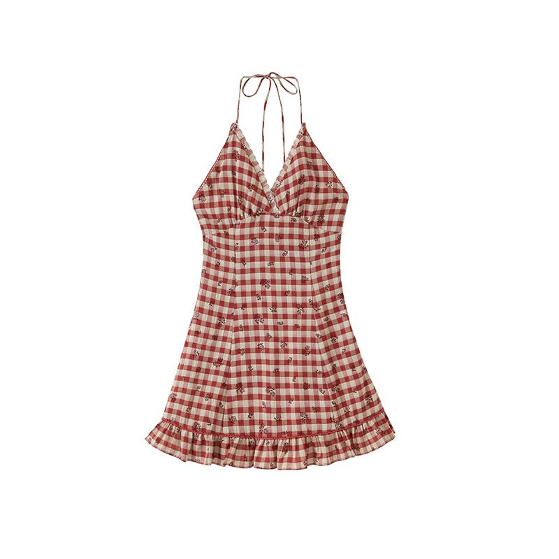 Women's Checkered Summer Dress with Ruffle Details StylebySassy