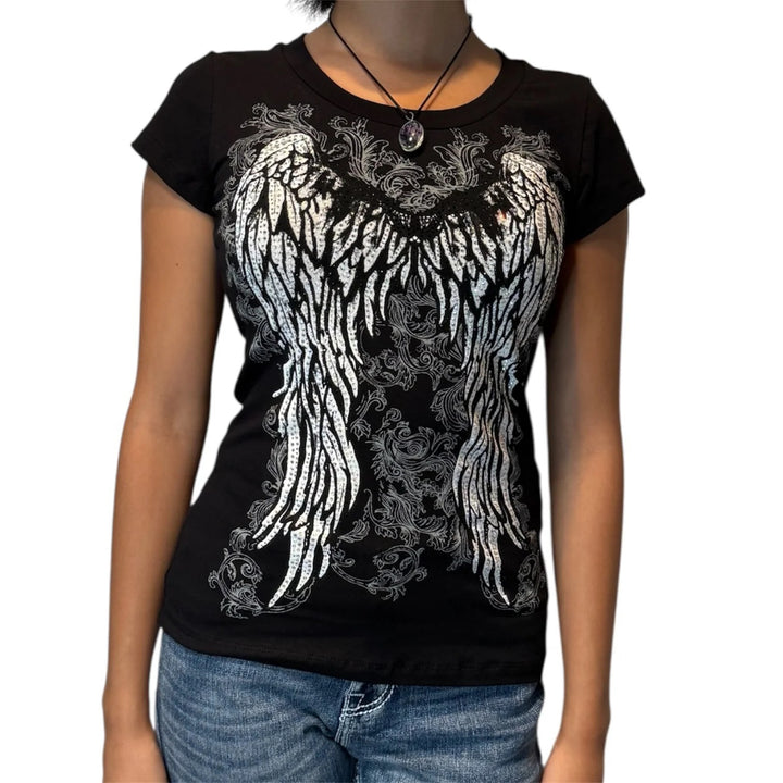 Women's T-Shirt with Angel Print StylebySassy