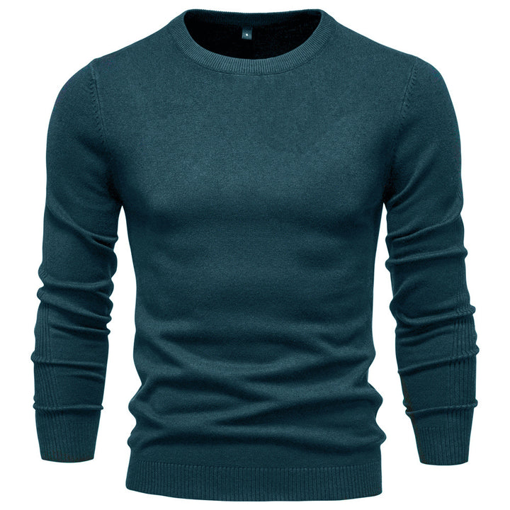 Men's nano minimalist round neck fine knit with flat shoulder seam and ribbed cuffs StylebySassy