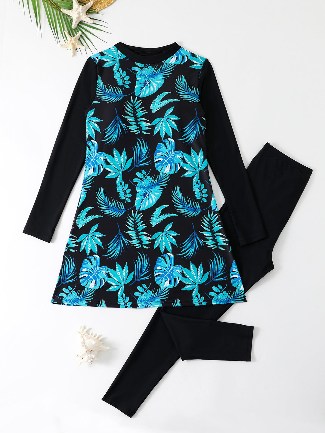 Women's stylish long sleeve swimsuit with skirt StylebySassy