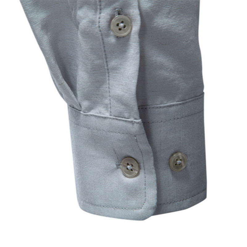 Men's structured linen shirt with Kent collar and tailored fit StylebySassy