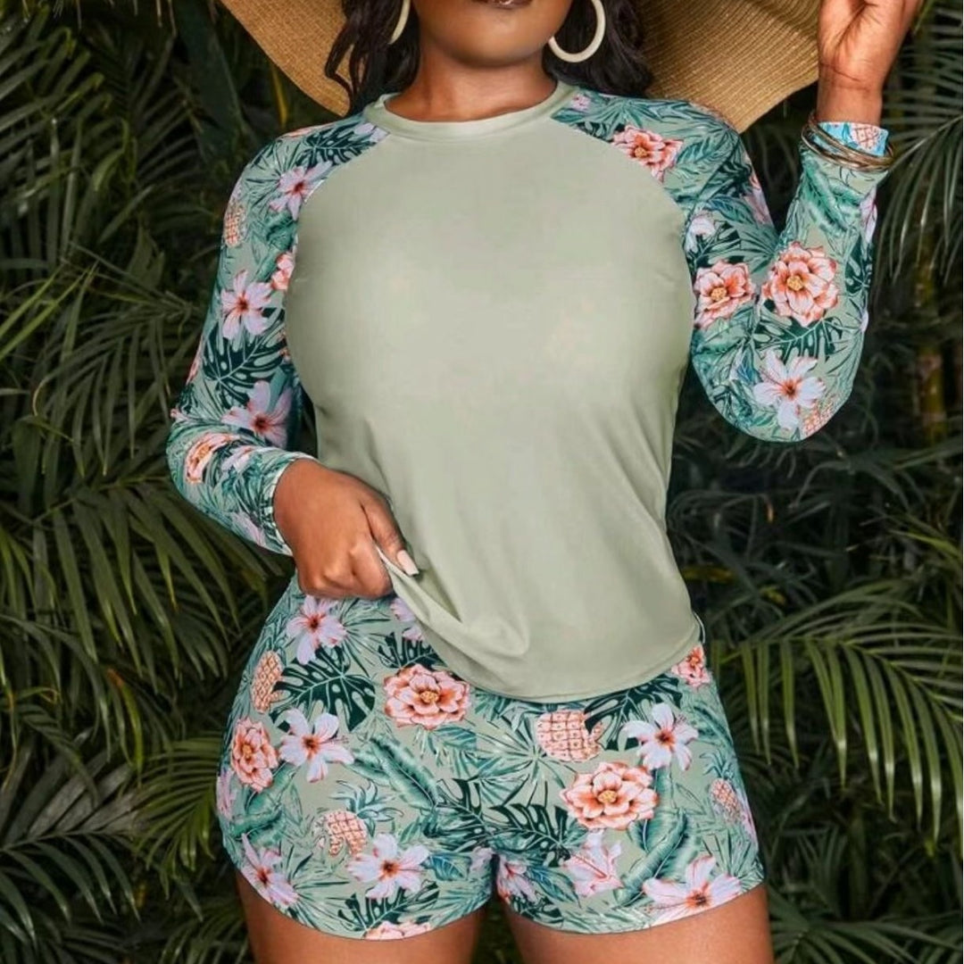 Women's UV Protection Swim Top and Shorts Set StylebySassy