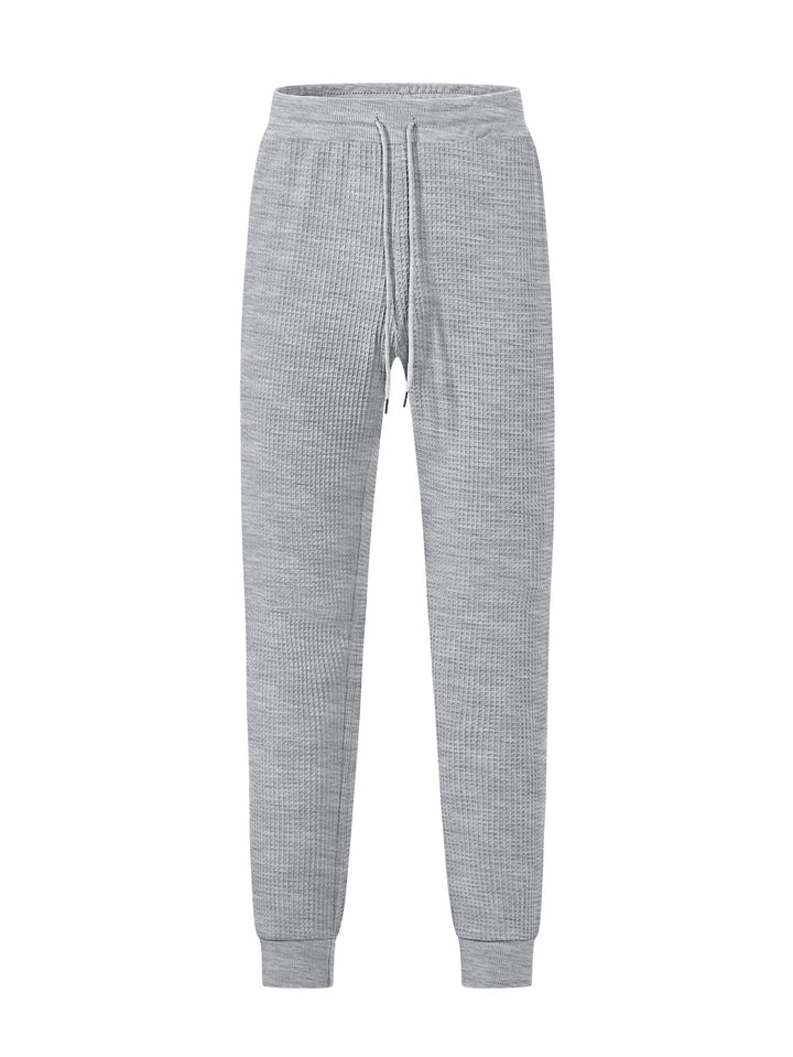 Men's fine-structured jersey lounge pants tapered cut with drawstring waistband and ribbed leg openings StylebySassy