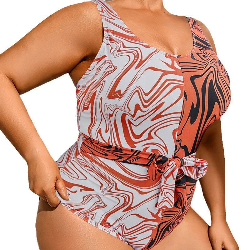 Women's one-piece swimsuit with trendy wrap belt StylebySassy