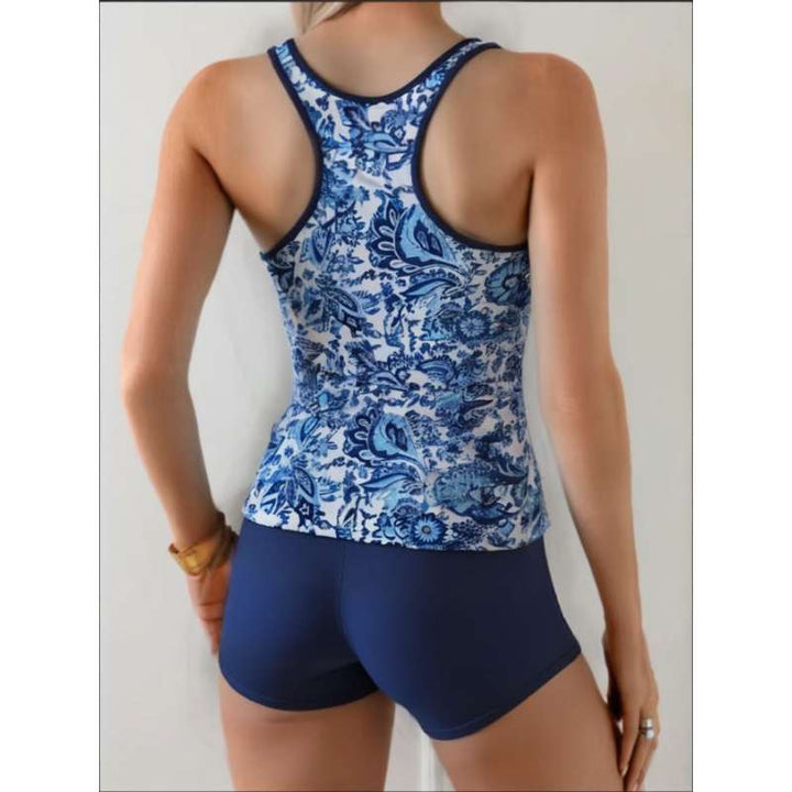 Women's High-Quality Sports Swimsuit with Floral Pattern StylebySassy