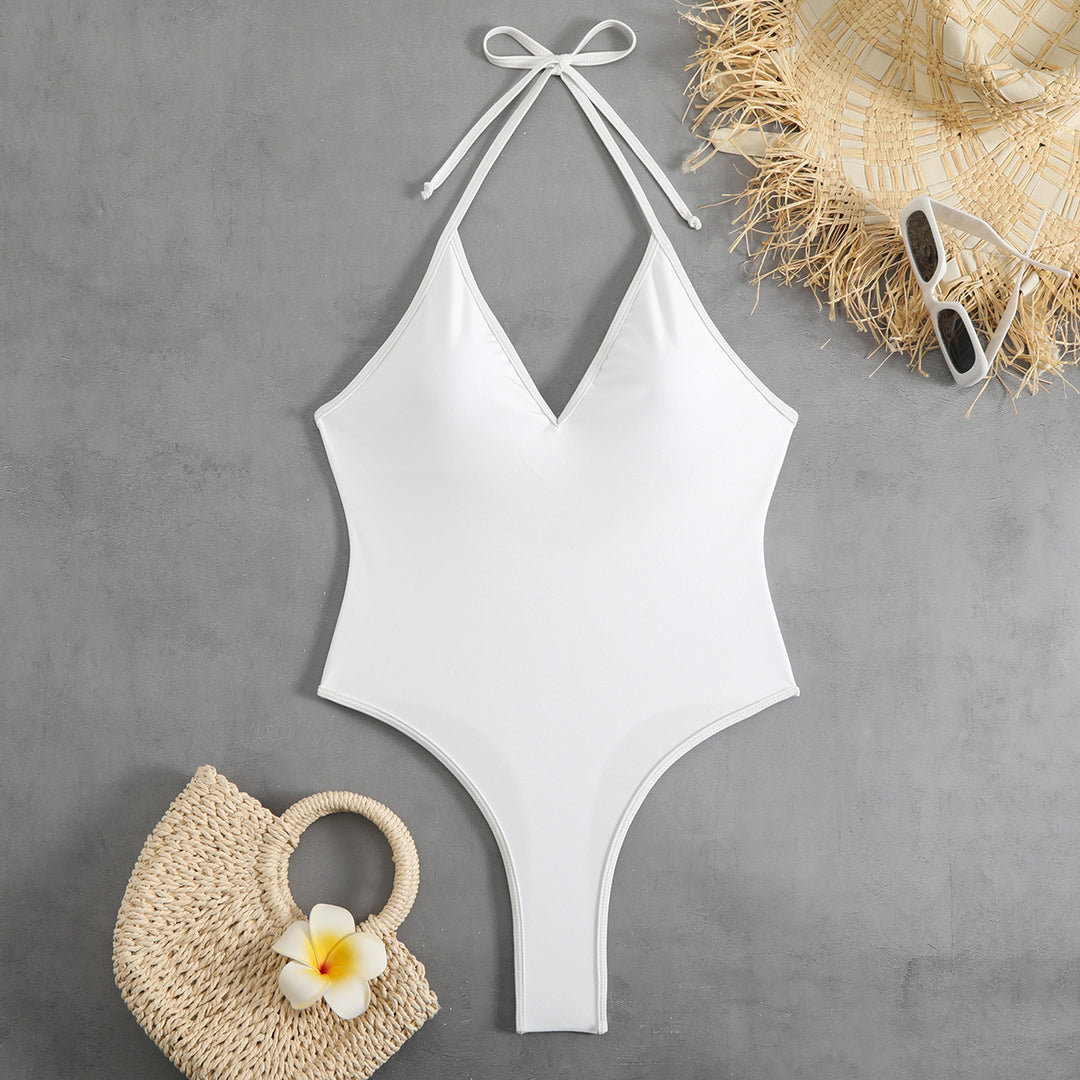 Women One-Piece Swimsuit with Cute Back Lacing StylebySassy