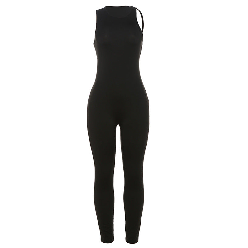 Women’s sporty long overall with innovative cut-out neckline