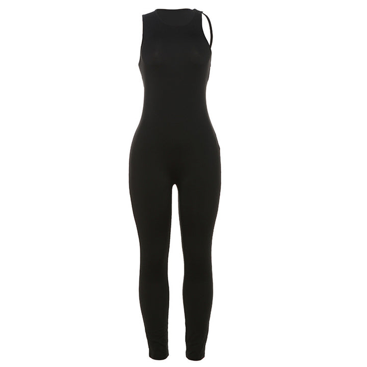 Women’s sporty long overall with innovative cut-out neckline