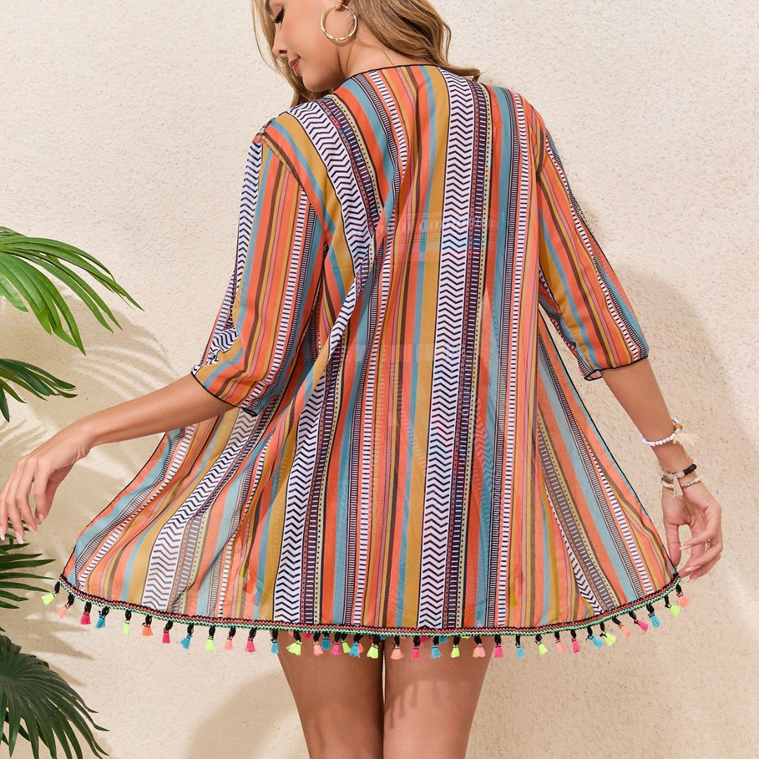 Ladies beach outfit with stylish tunic and shorts StylebySassy