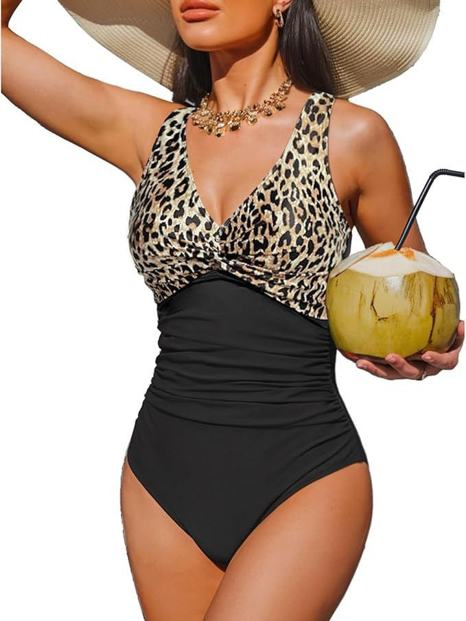 Ladies Elegant One-Piece Swimsuit with Fashionable Twist StylebySassy