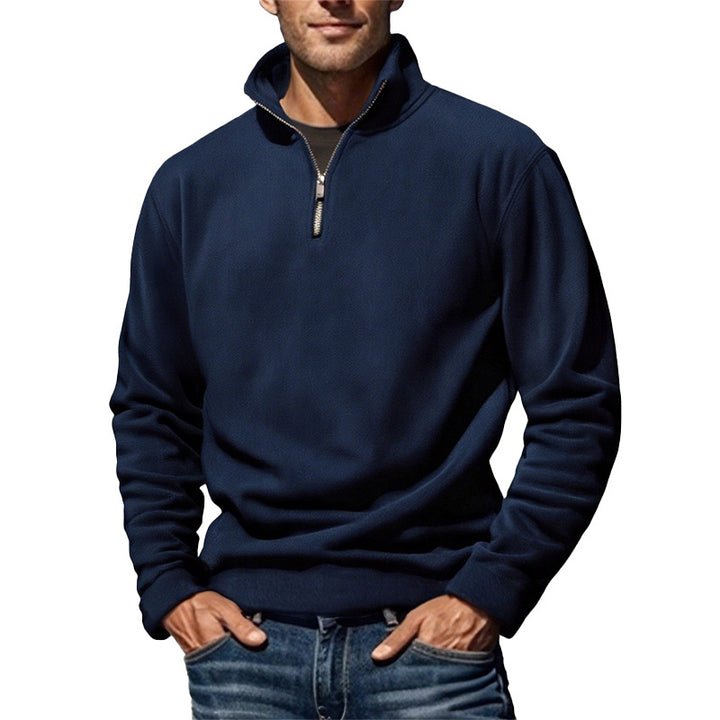 Men's Nano Fleece Half-Zip Pullover with Stand-Up Collar and Ribbed Cuffs StylebySassy