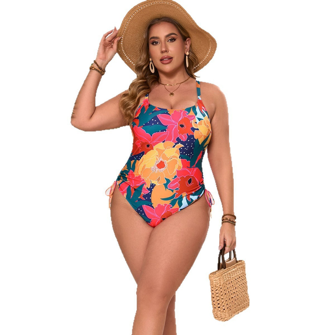 Women’s one-piece swimsuit with floral design and adjustable straps StylebySassy