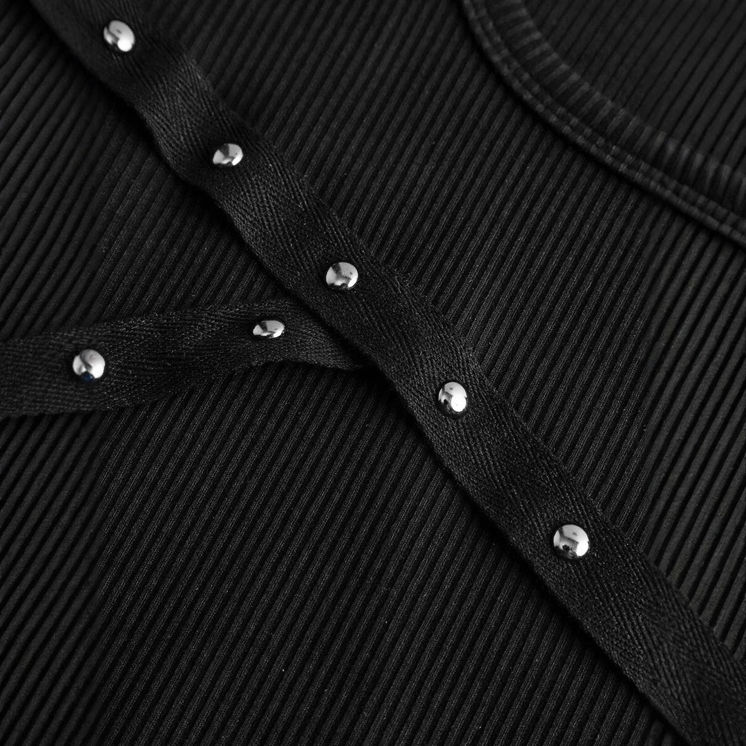 Women's fashionable and fitted top with ruffle details and studs StylebySassy