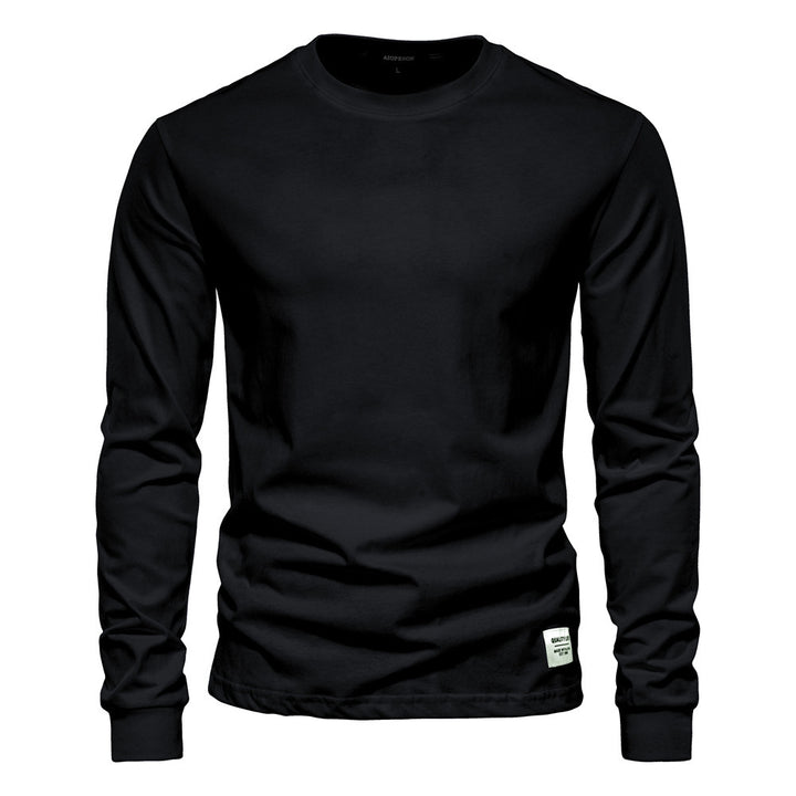 Men's classic long-sleeved cotton shirt with round neck and elastic cuffs StylebySassy