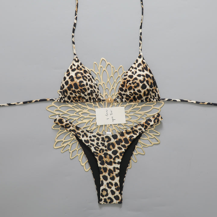 Ladies Designer Bikini with Leopard Print and Elaborate Details StylebySassy