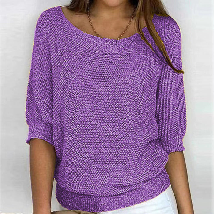 Women's Batwing Sleeve Sweater with Textured Pattern