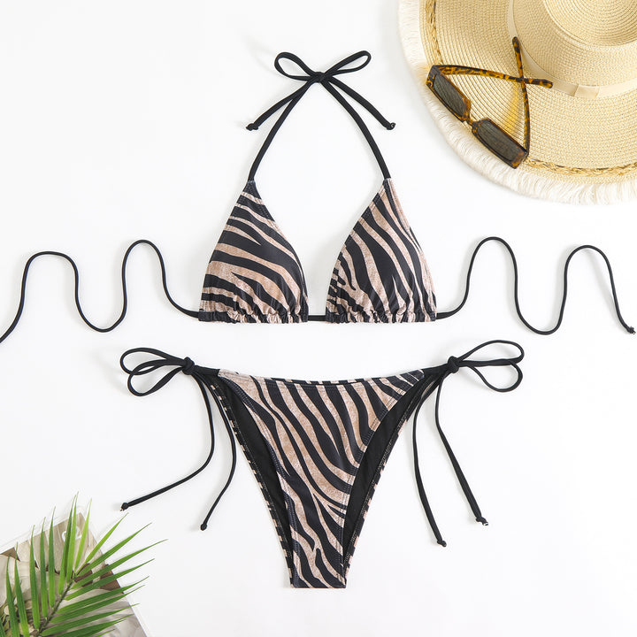 Women Triangle Bikini Set with trendy Animal Print StylebySassy