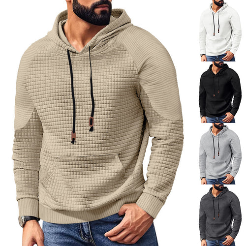 Men's quilted hoodie with square structure and kangaroo pocket StylebySassy