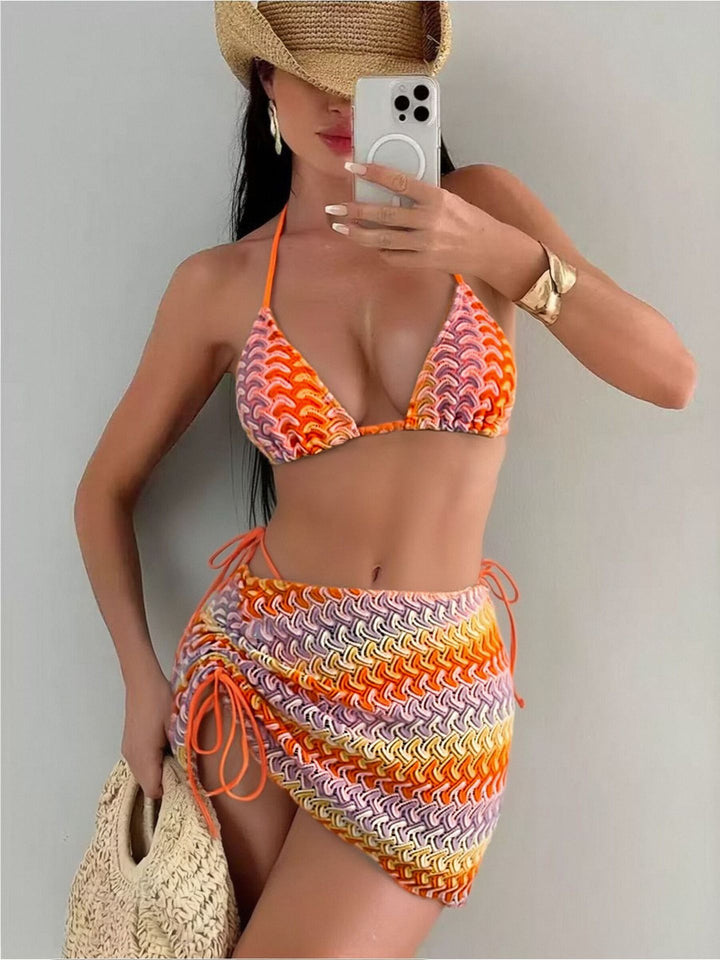 Ladies Crocheted Bikini with Wrap Skirt StylebySassy