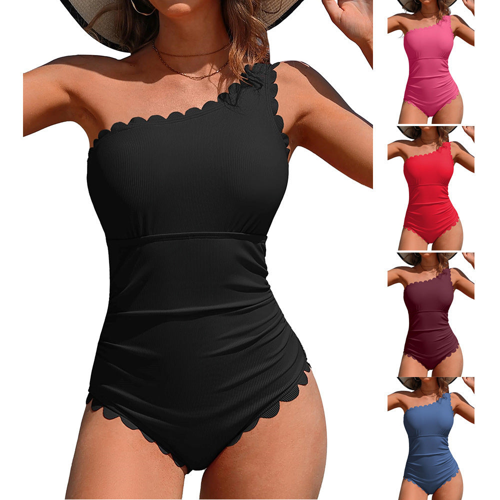 Women's swimsuit with feminine ruffle design StylebySassy