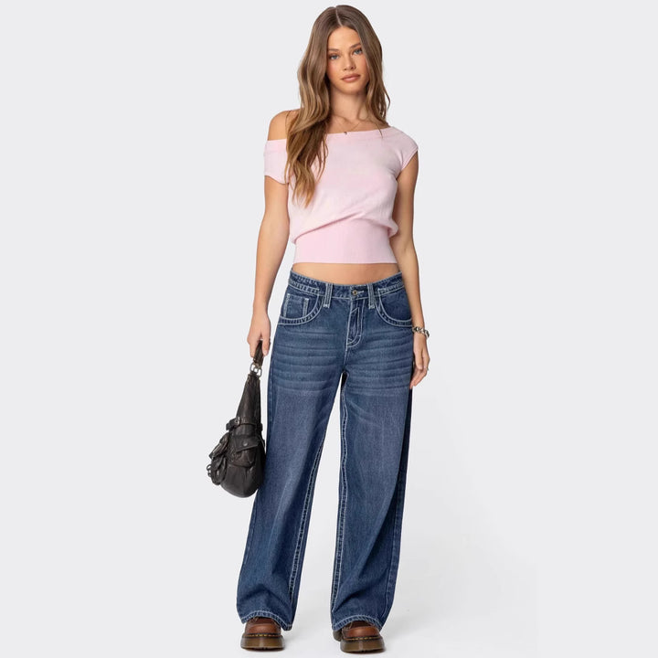 Ladies Off-Shoulder T-Shirt StylebySassy