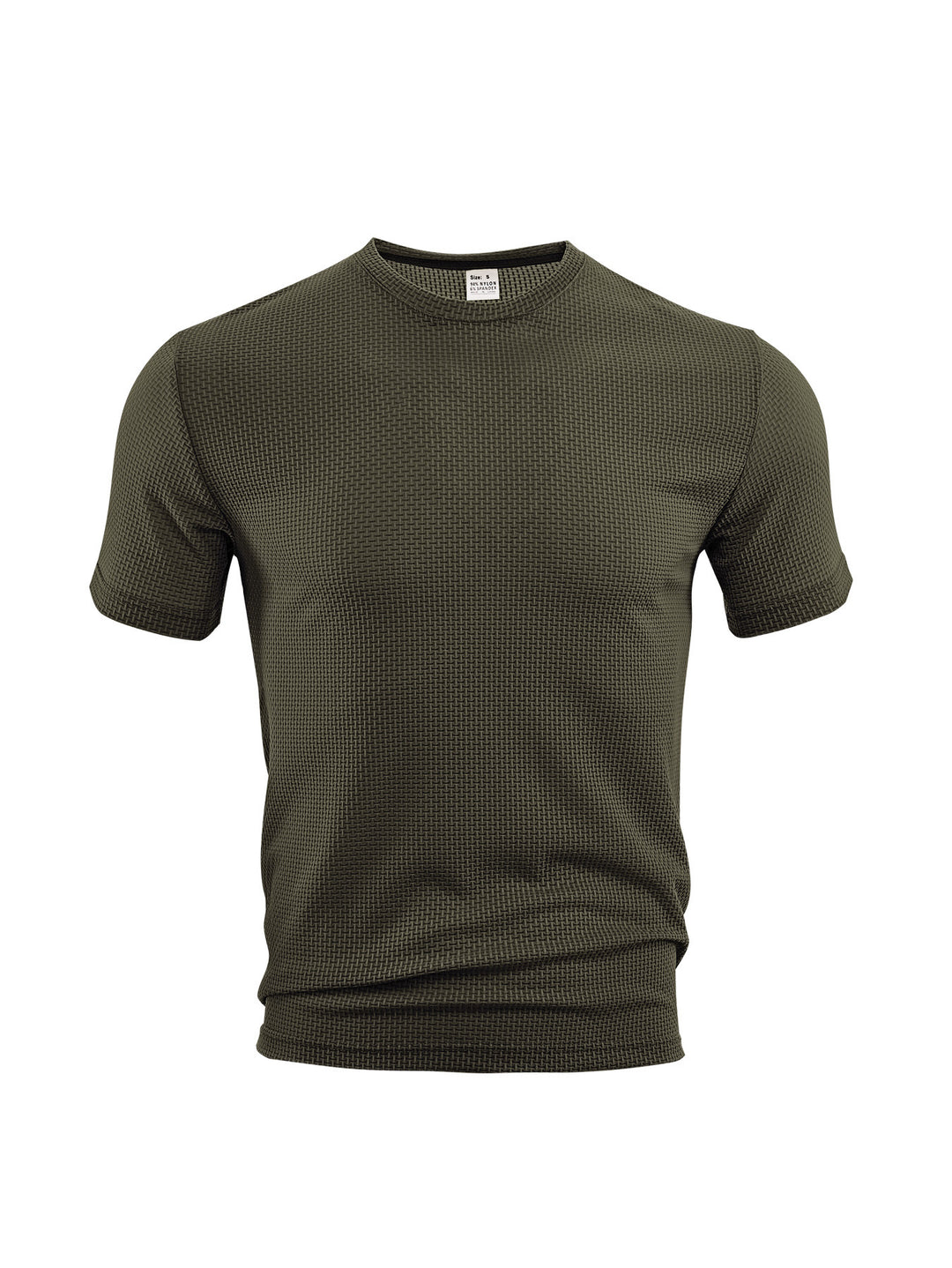 Men's waffle structure T-shirt with round neckline and body-hugging fit StylebySassy