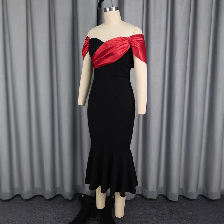 Women Elegant sleeveless evening dress with voluminous waist ruffle StylebySassy