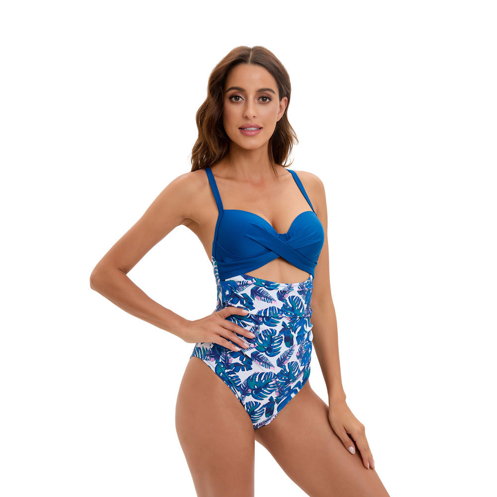 Women's High-Waisted Bikini with Fashionable Twist Design StylebySassy