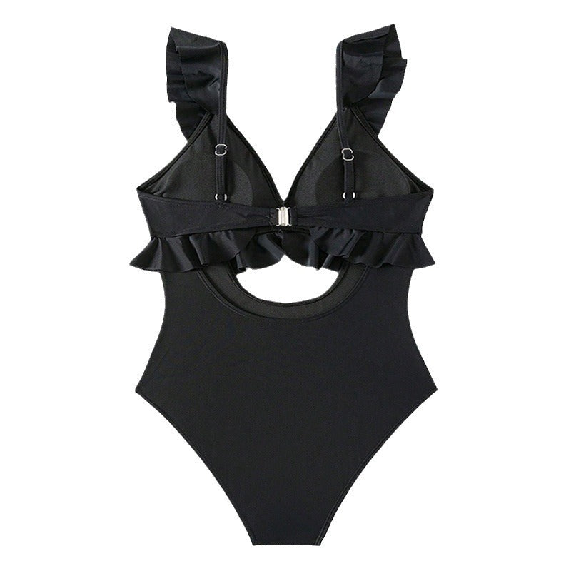 Women's one-piece swimsuit with decorative ruffle details StylebySassy