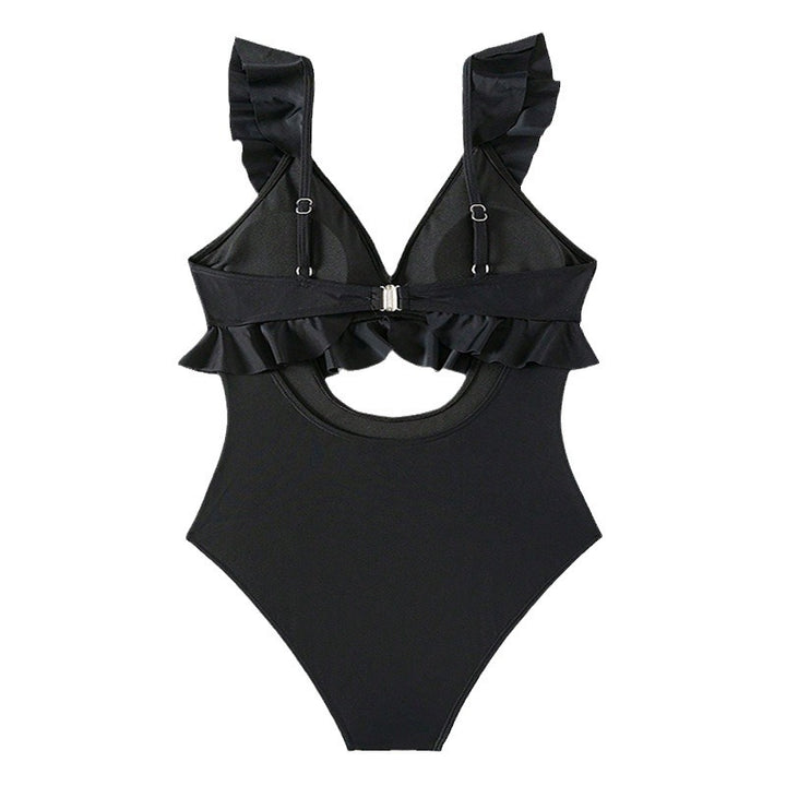 Women's one-piece swimsuit with decorative ruffle details StylebySassy