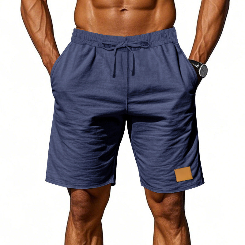 Men's drawstring Bermuda shorts made of soft cotton blend with elastic waistband and side pockets StylebySassy