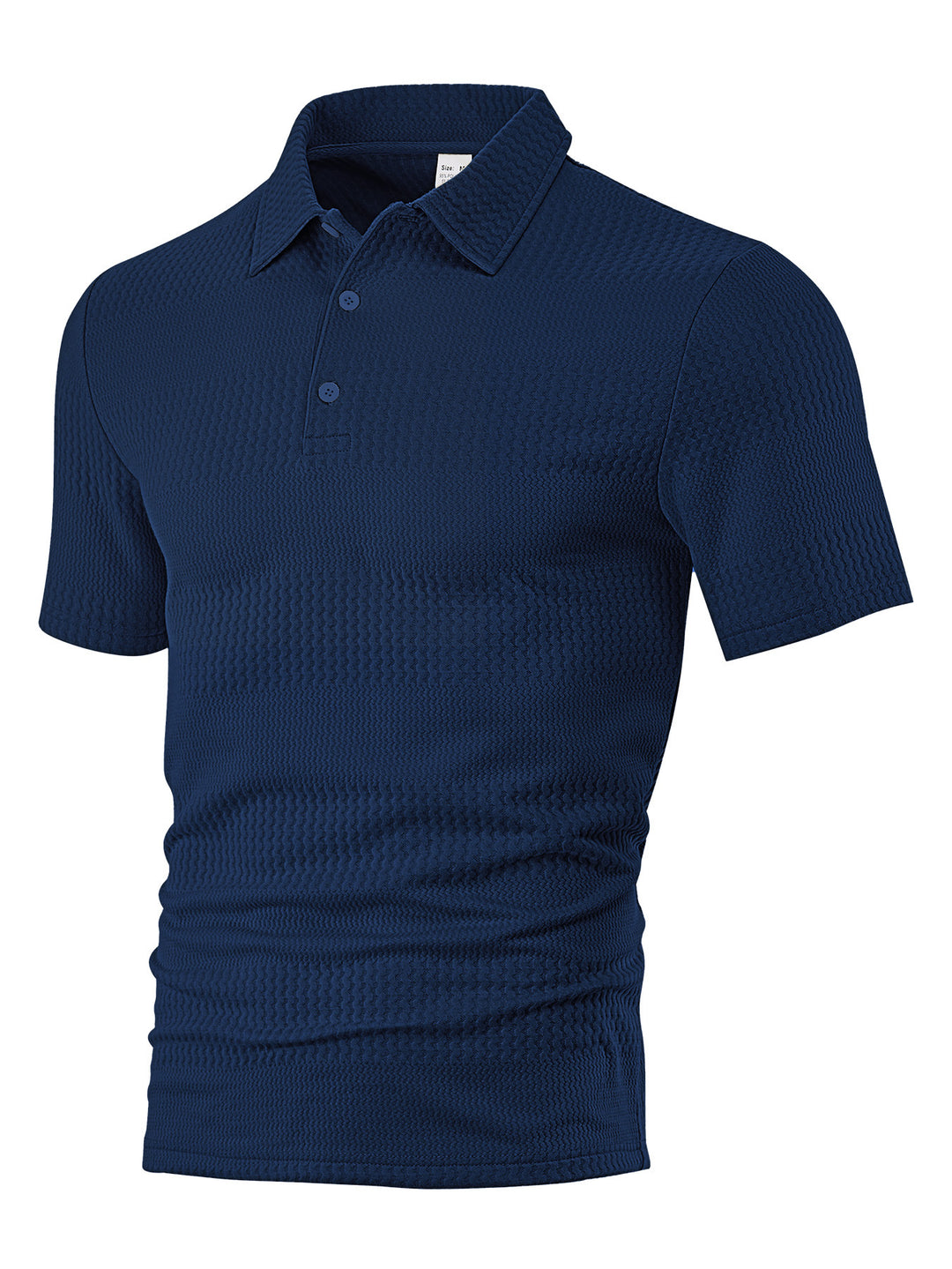 Men's body-hugging short sleeve polo made of elastic jacquard knit with shirt collar StylebySassy