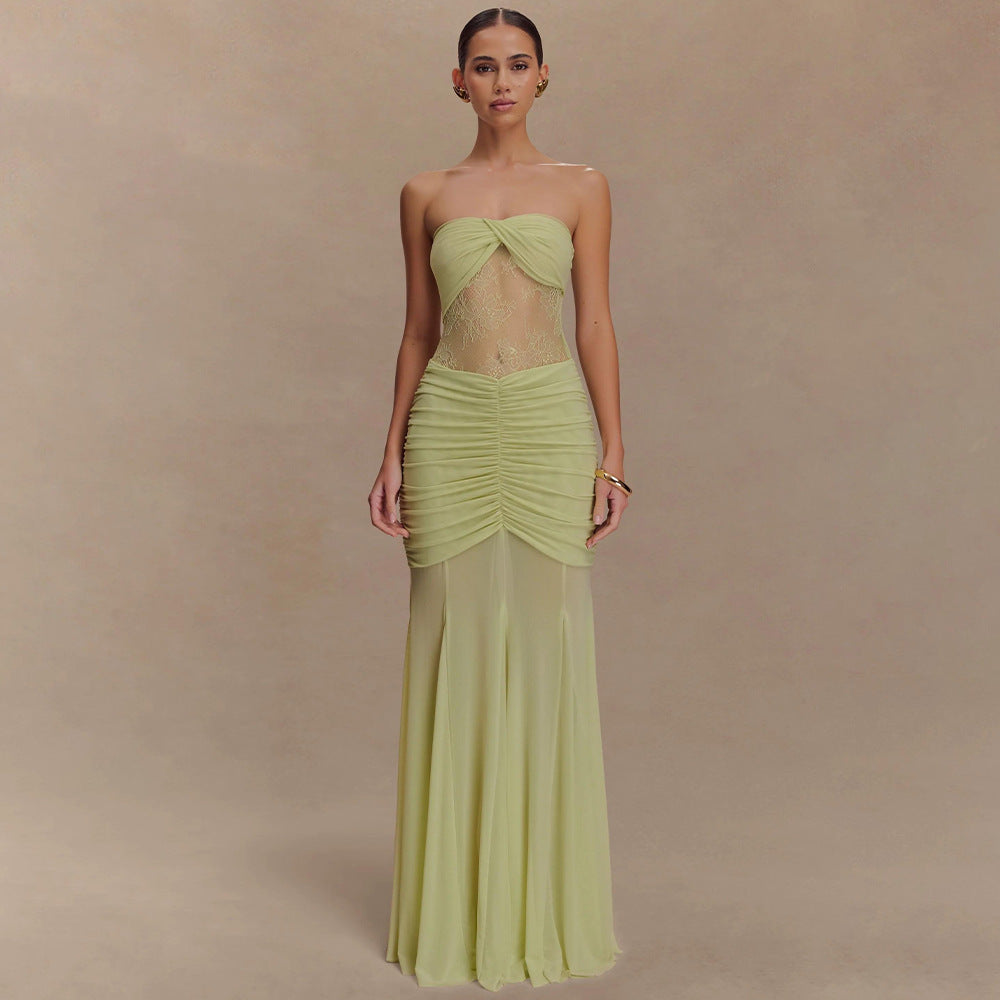 Ladies Elegant Maxi Dress with Sophisticated Ruffle Details StylebySassy