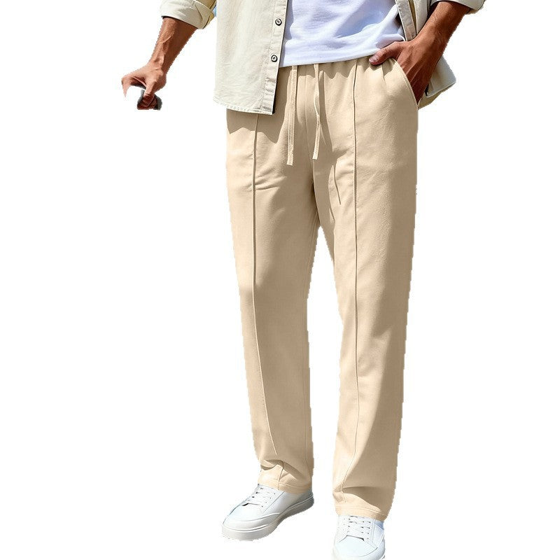 Men's elegant sweatpants with crease straight leg and drawstring StylebySassy