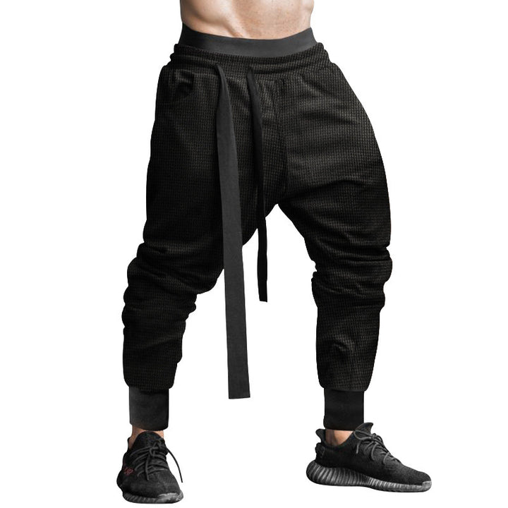 Men's waffle texture joggers with a low rise elastic comfort waistband and tapered leg opening StylebySassy