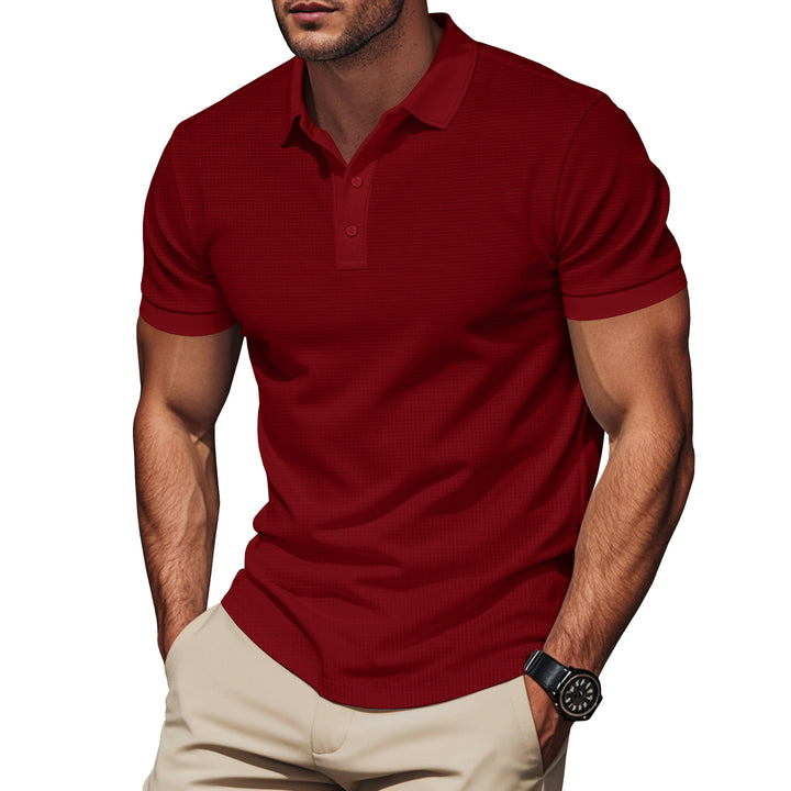 Men's elegant structured polo shirt with Kent collar, short button placket and breathable stretch jersey StylebySassy