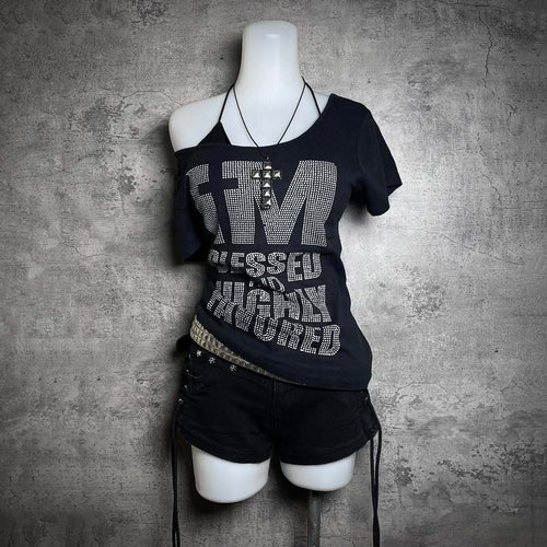 Women's Trendy T-Shirt with Sparkling Rhinestone Details StylebySassy